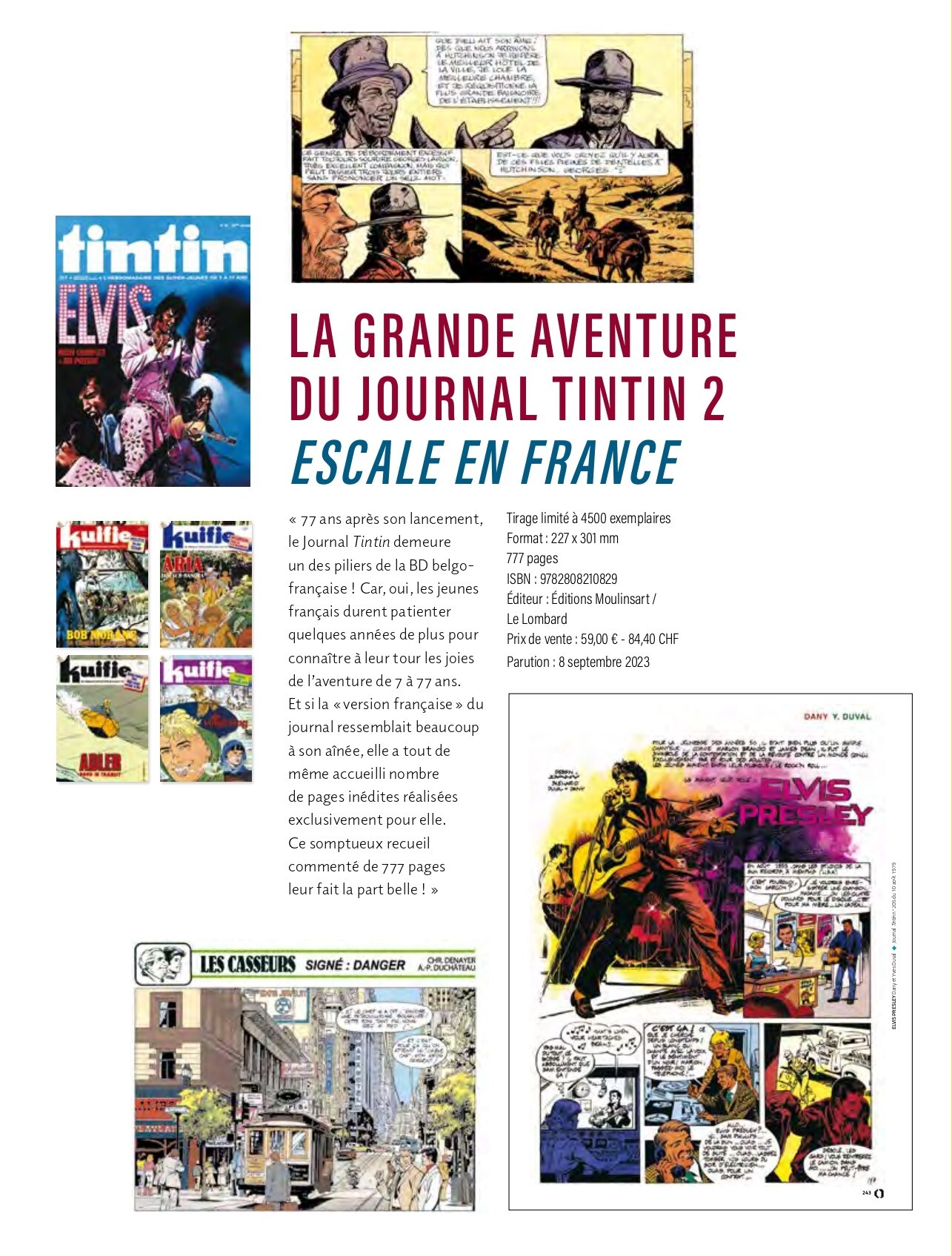 300 pages de BD inédites, de nouveaux dessinateurs «Le Journal de Tintin»  est de retour pour ses 77 ans